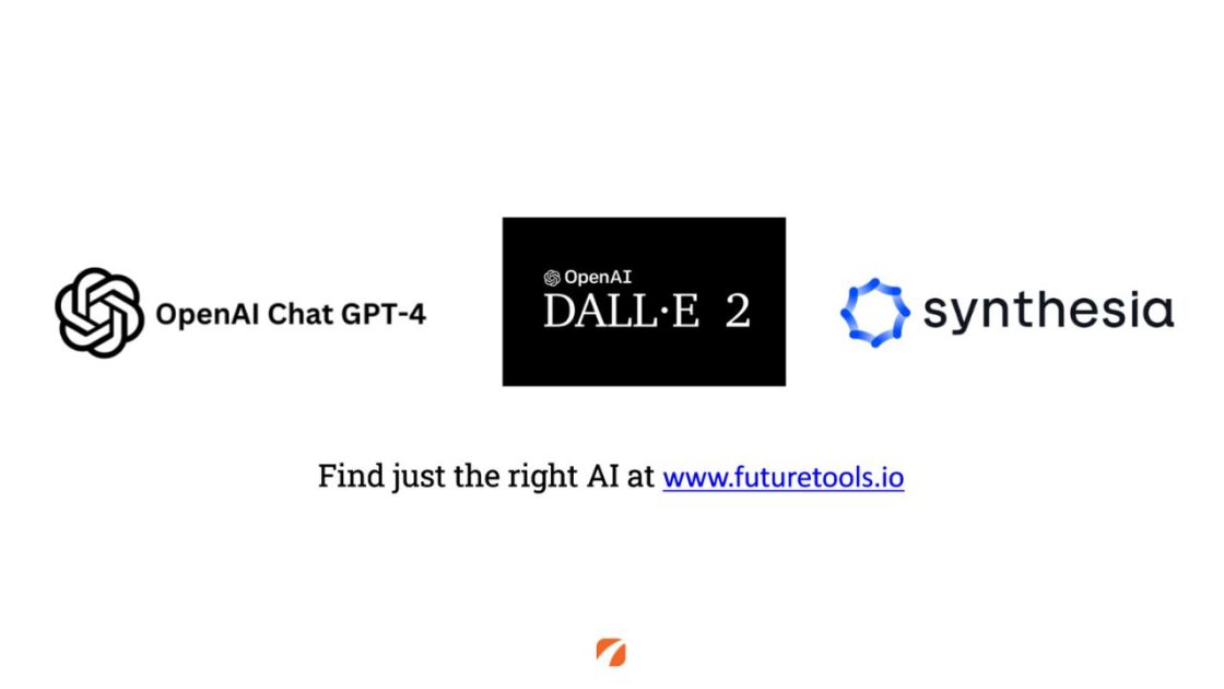 OpenAI Chat GPT-4 logo, OpenAI DALL-E 2 logo, synthesia logo
(Find just the right AI at www.futuretools.io) 
Etna logo