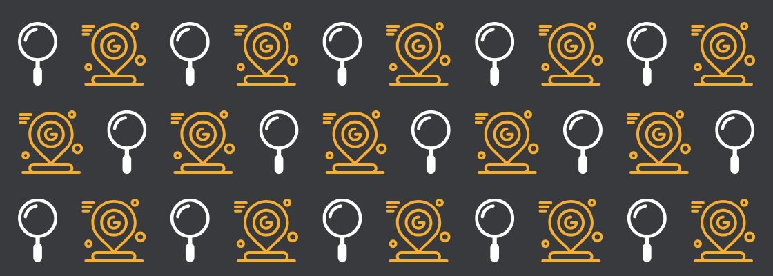 Side-by-side icons of Google and a search magnifying glass.