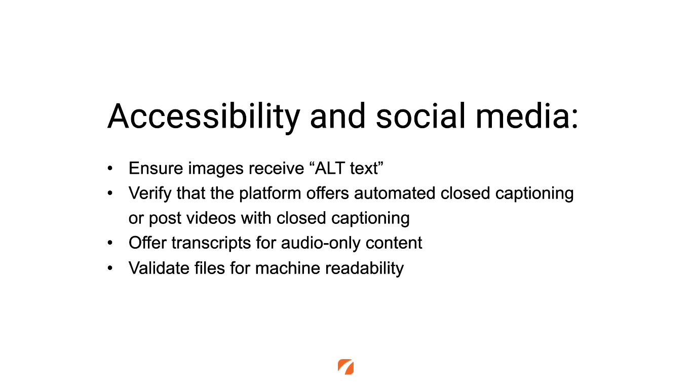 Steps to ensure your social media content is accessible.