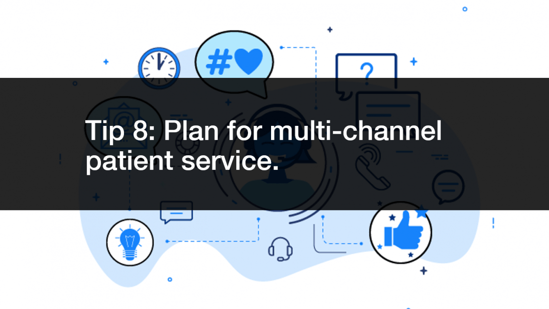 (Tip 8: Plan for multi-channel patient service.) Brain mapping graphic for multi-channel patient service