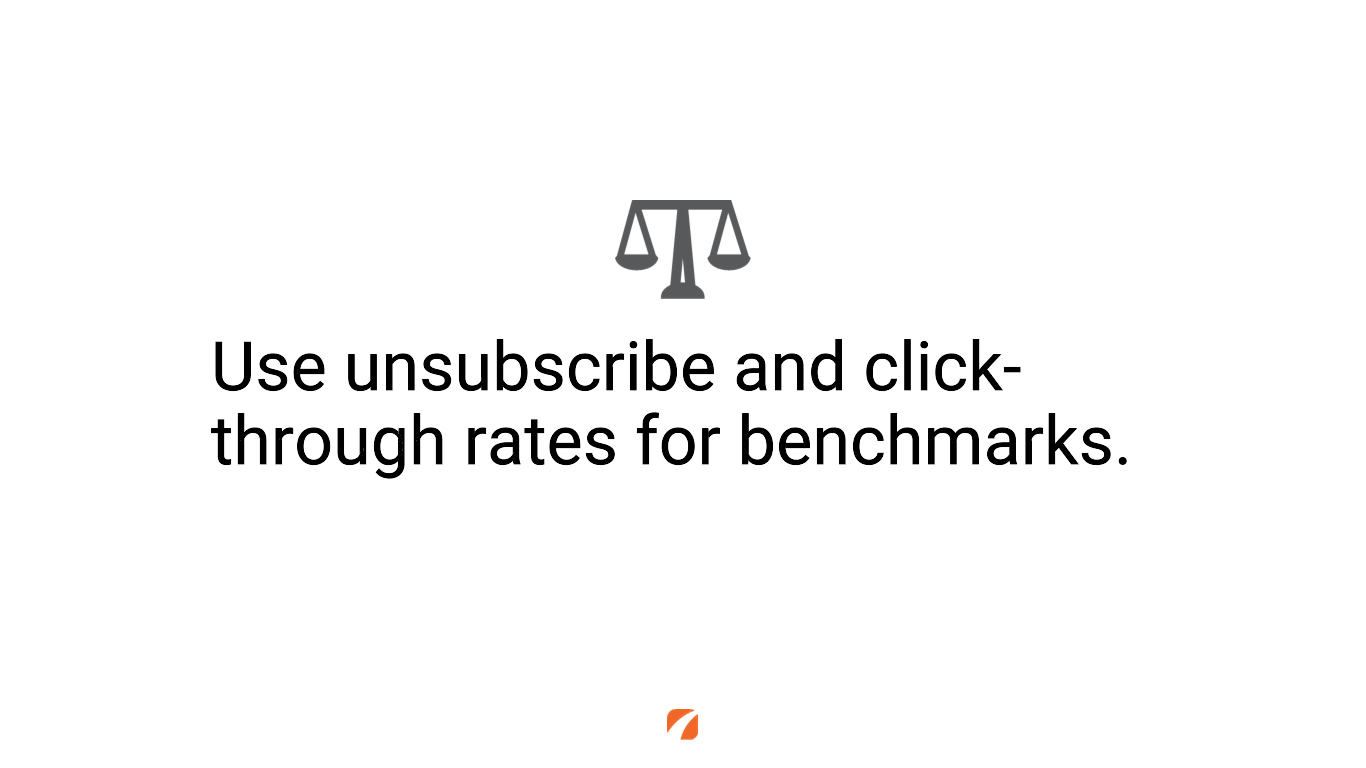 Use unsubscribe and click-through rates for benchmarks