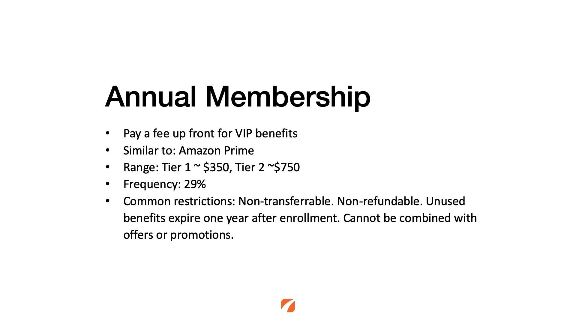 Annual membership rewards program for medical practices.