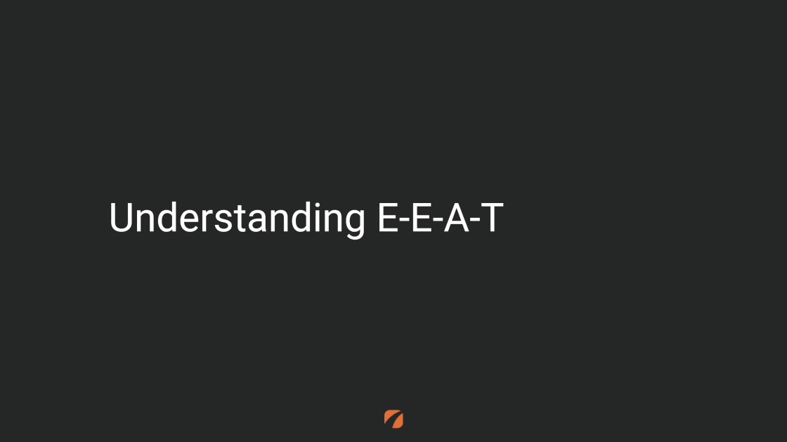 Black background (Understanding E-E-A-T) Etna logo