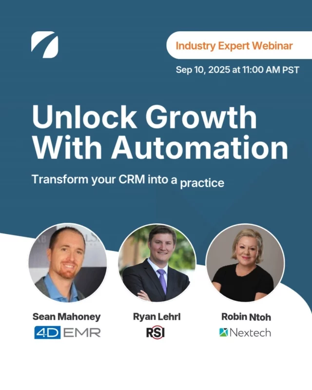 More patients. More bookings. More loyalty.
CRM automations make it possible.

On Sept 10, our Industry Expert Series brings together Ryan Lehrl, Sean Mahoney & Robin Ntoh to share how practices can use automation to capture more leads and improve retention.

⏰ 11:00 AM PST
👉 Tap link in bio to register for free

#EtnaInteractive #CRM #MedicalMarketing #PracticeGrowth #LeadGen #HealthcareMarketing #Automation #patientretentionstrategy